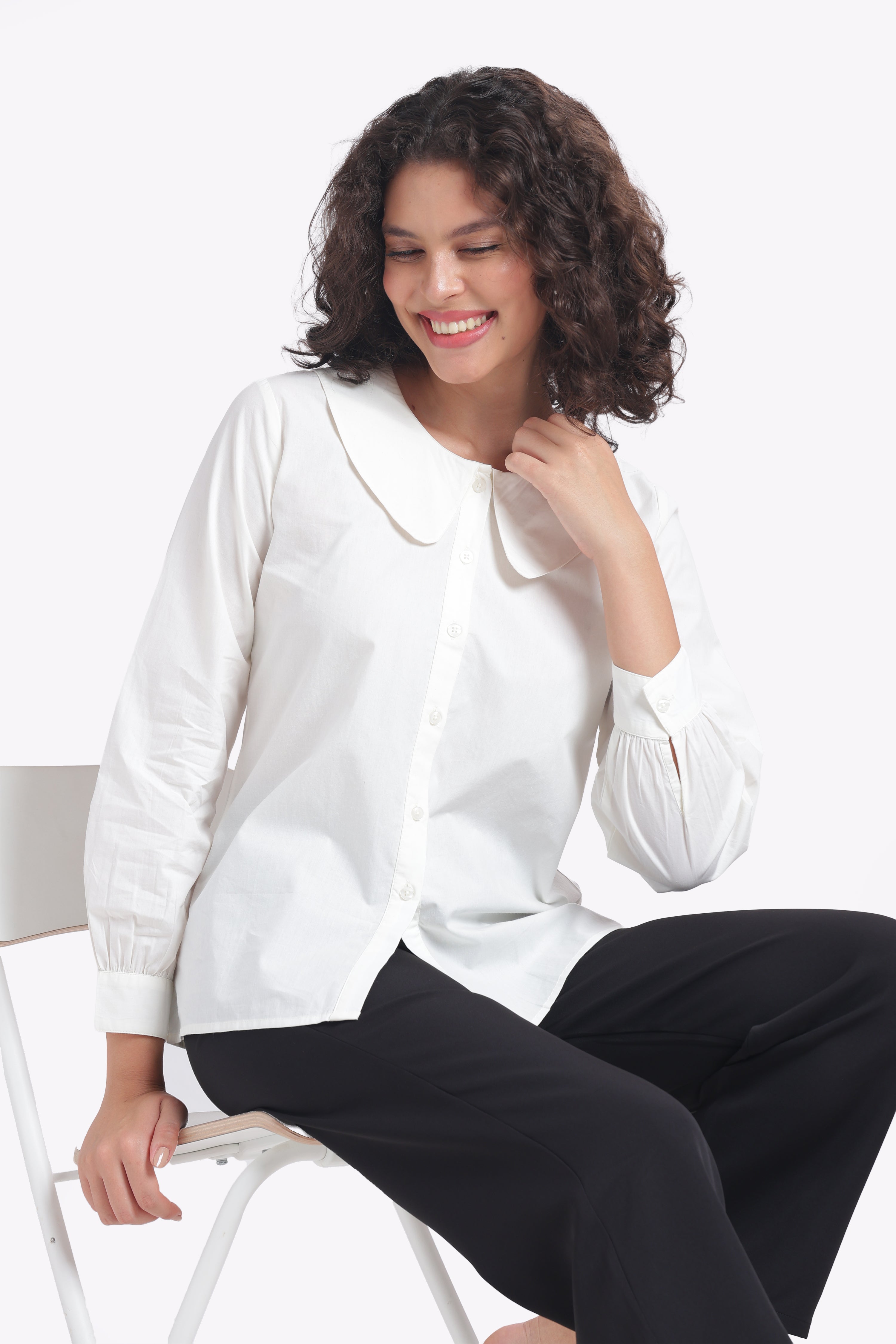 Merry- PureEase— Rounded Peter Pan Cotton Poplin