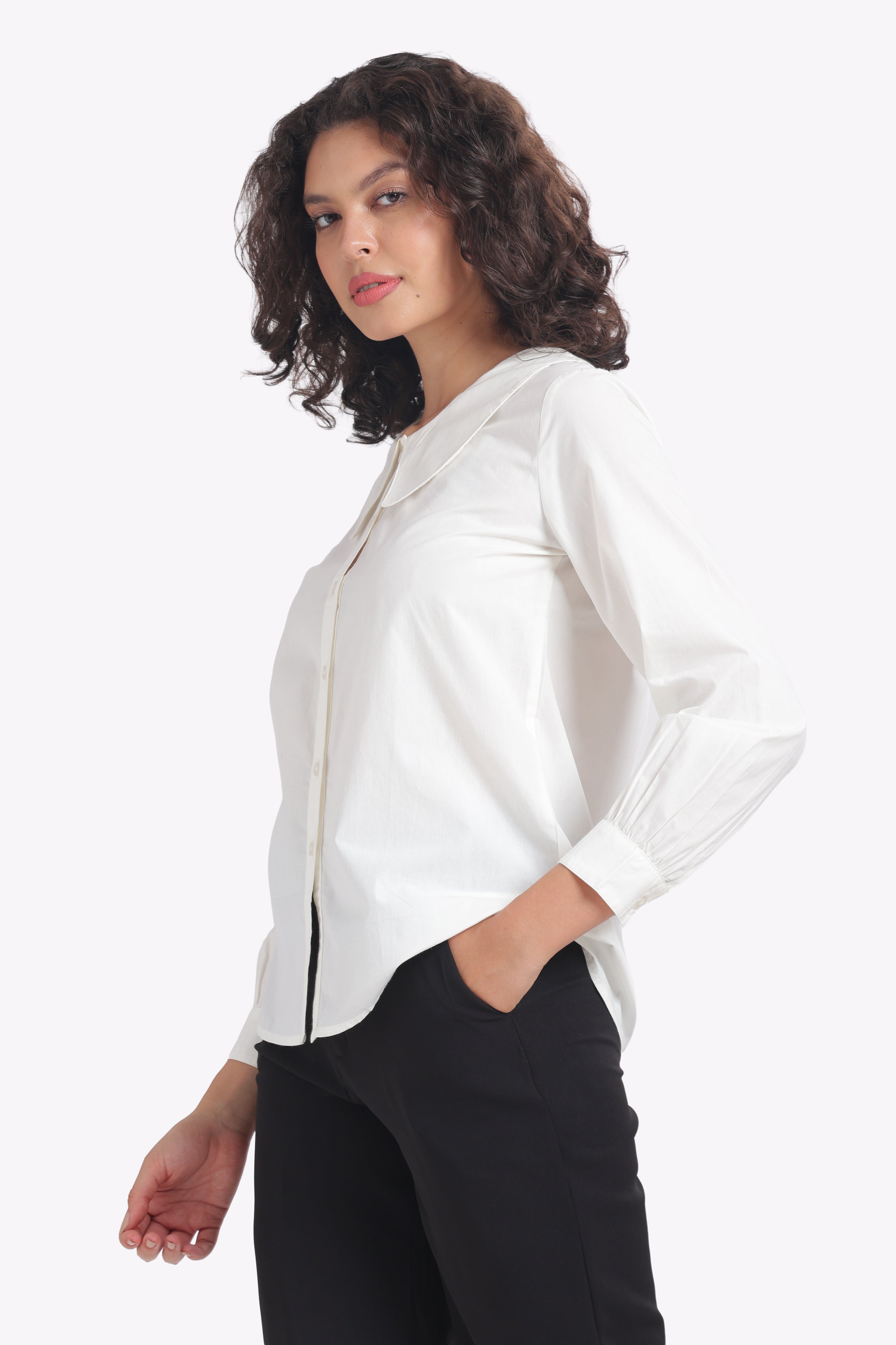 Merry- PureEase— Rounded Peter Pan Cotton Poplin