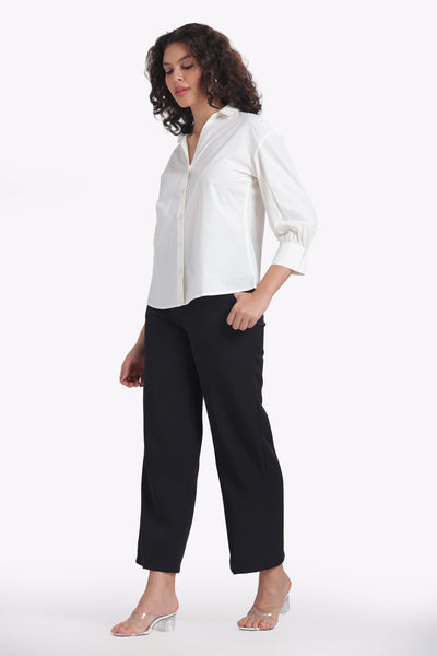 Vogue – Drop Shoulder Poplin White Shirt