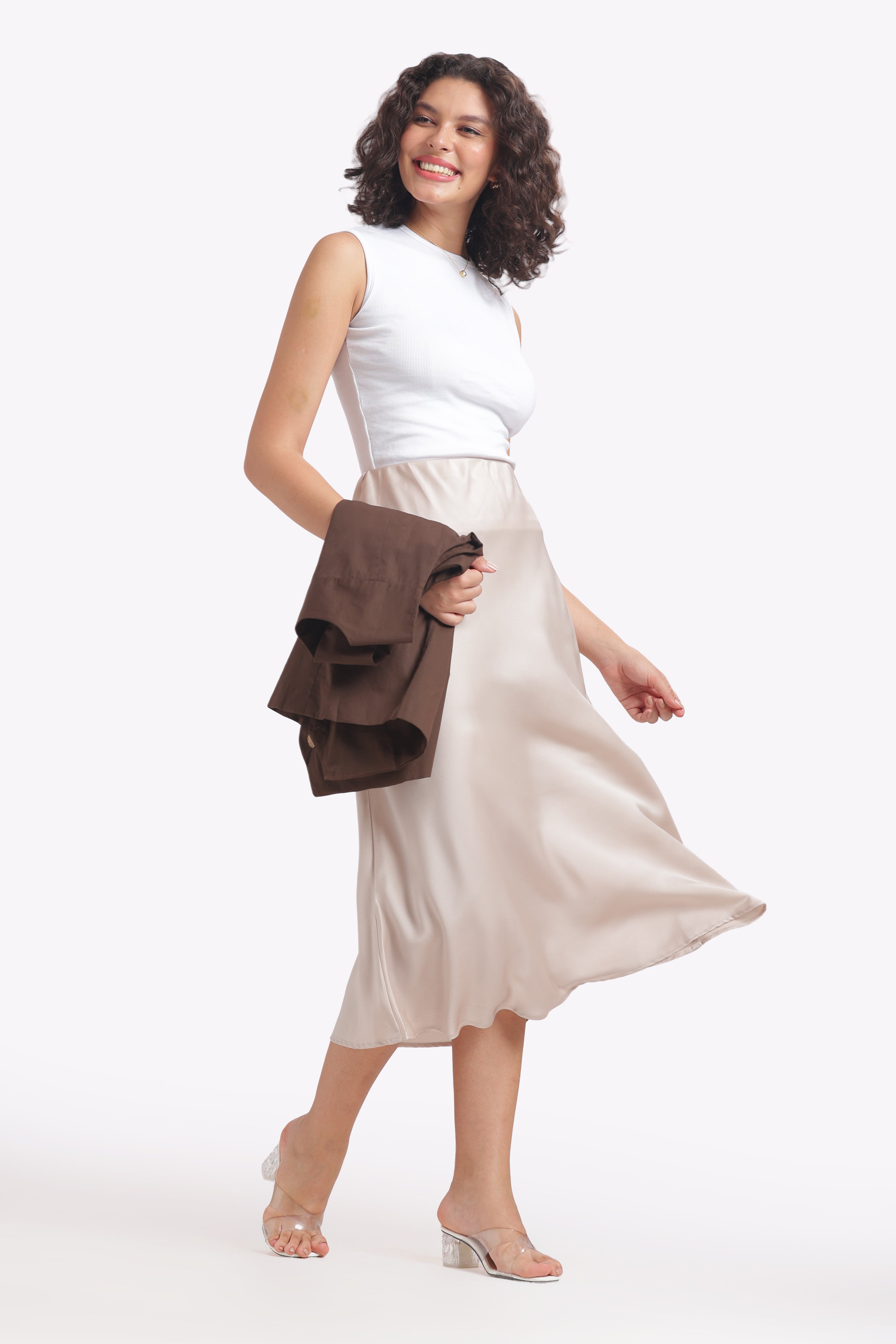 Muse - A-Line Milano Satin Skirt