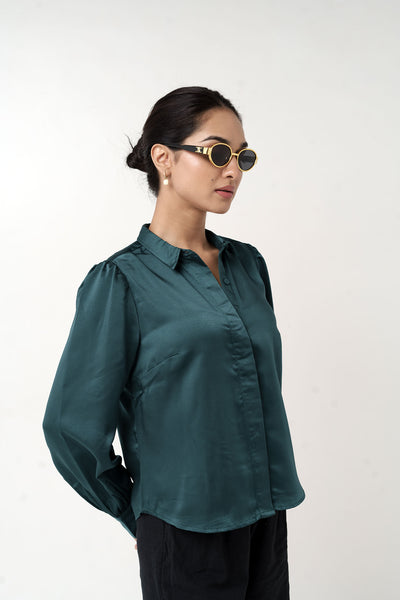 Premium Satin Covered Fly Placket shirts for women