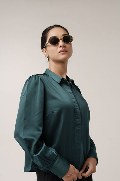 Premium Satin Covered Fly Placket shirts for women